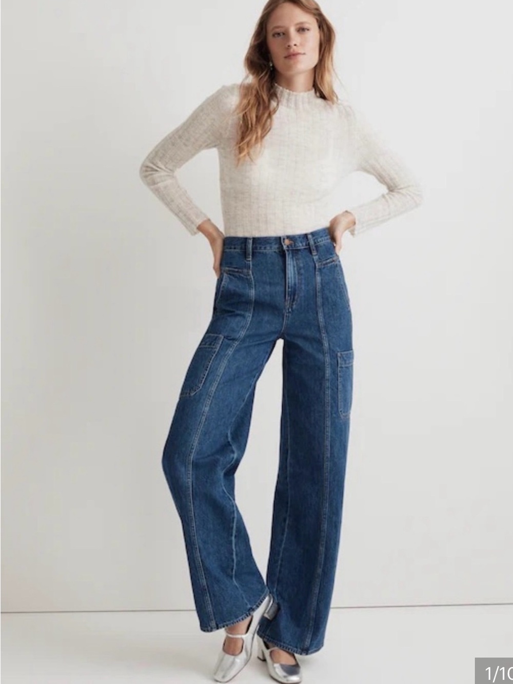 Madewell baggy cargo jean size 27- Dark Blue